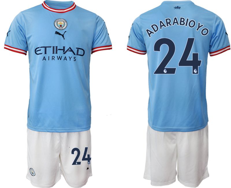 Men 2022-2023 Club Manchester City home blue 24 Soccer Jersey